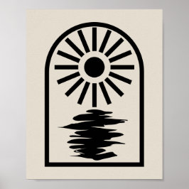 Minimalist Celestial Sun and water Poster