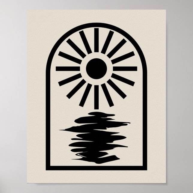 Minimalist Celestial Sun and water Poster (Vorne)