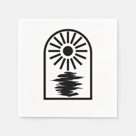 Minimalist Celestial Sun and water Serviette