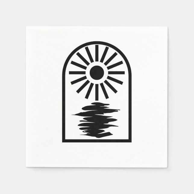 Minimalist Celestial Sun and water Serviette (Vorderseite)