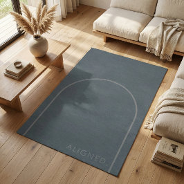 Minimalist Charcoal Blue Arch Line Art Quiet Luxur