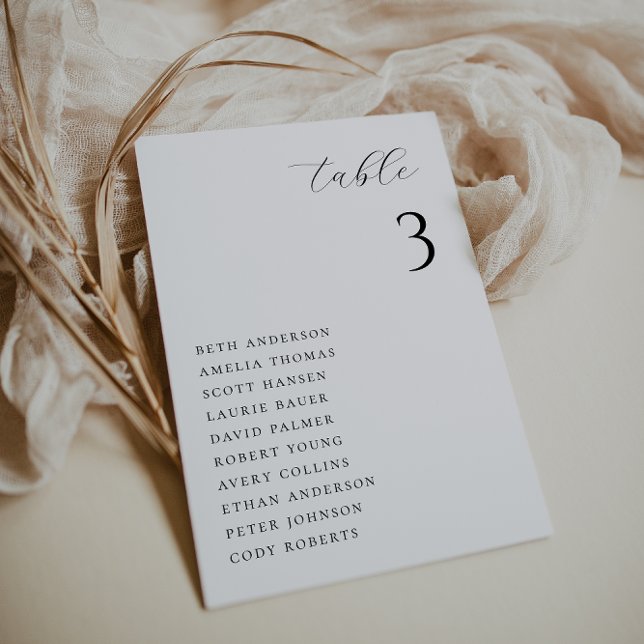 Minimalist Chic Wedding Table Seating Card Einladung (Von Creator hochgeladen)