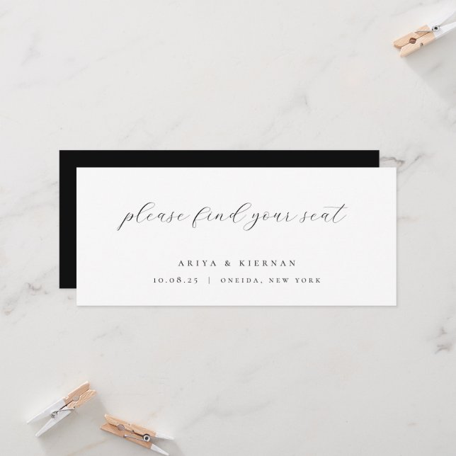 Minimalist Chic Wedding Table Seating Card Header Einladung (Vorderseite/Rückseite Beispiel)