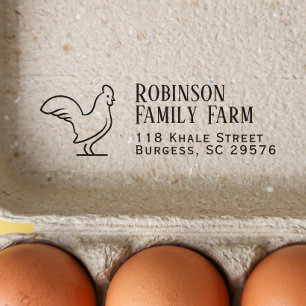 Minimalist Chicken Family Farm Modern Egg Carton Gummistempel