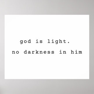 Minimalist Christian Poster God is Light