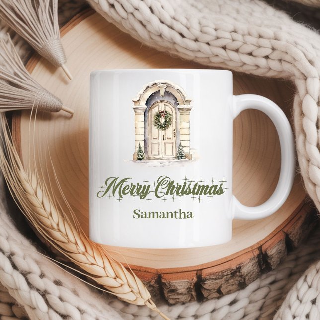 Minimalist Christmas Coffee Mug Custom Name Kaffeetasse (Minimalist Christmas Coffee Mug Custom Name)