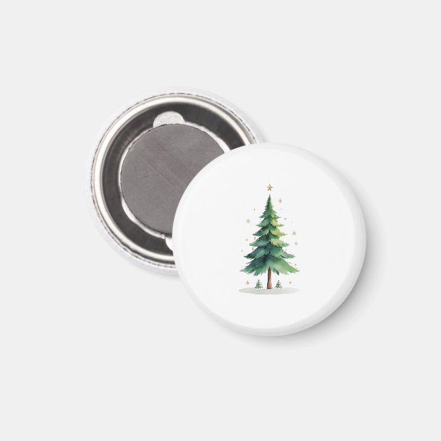 Minimalist Christmas Pine Tree Magnet – Holiday De (Vorderseite/Rückseite)