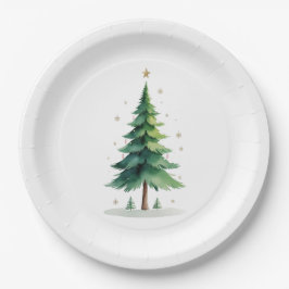 Minimalist Christmas Pine Tree Plate – Holiday Din Pappteller