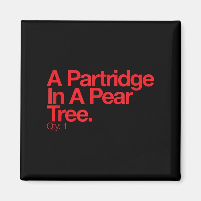 Minimalist Christmas T Shirt - Partridge In A Pear Magnet (Vorne)