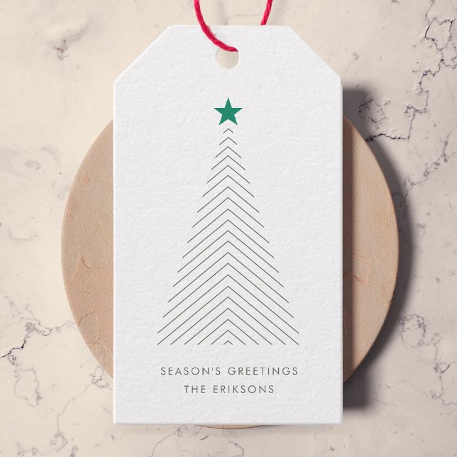 Minimalist Christmas Tree | Green Star Scandi Geschenkanhänger (Von Creator hochgeladen)
