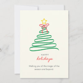 Minimalist Christmas Tree Happy Holidays Card Feiertagskarte