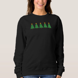 Minimalist Christmas Tree Lineup Simple Holiday  Sweatshirt