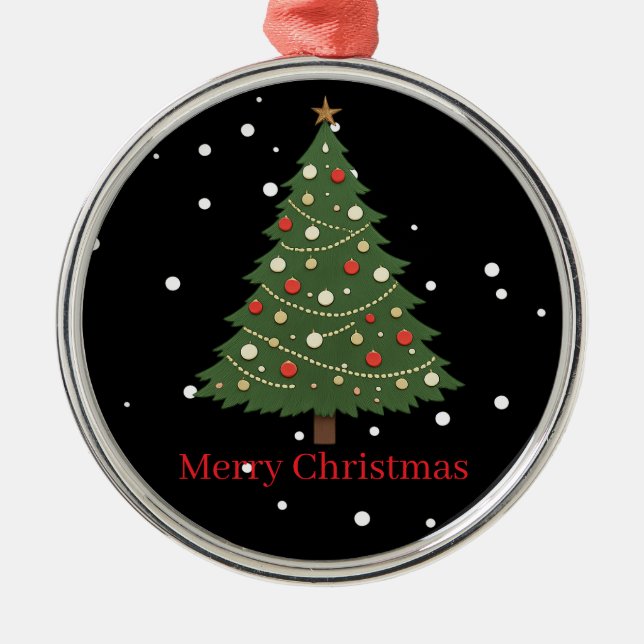 Minimalist Christmas Tree Ornament Aus Metall (Vorne)