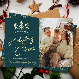 Minimalist Christmas Trees Photo Real Folien Feiertagskarte