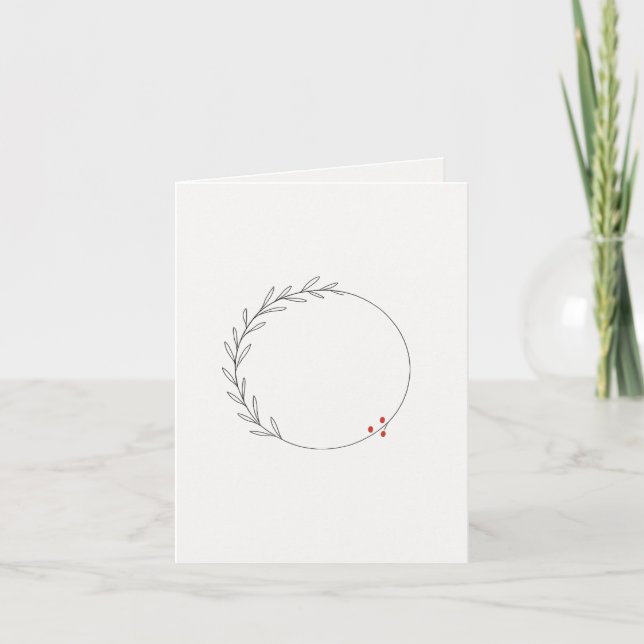 Minimalist Christmas Wreath Karte (Vorderseite)
