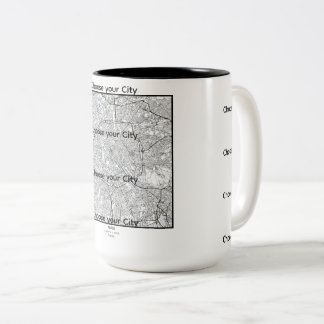 Minimalist City Map Mug EUROPE Zweifarbige Tasse