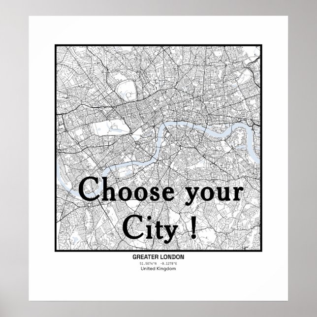 Minimalist City Maps Poster Line Art (Vorne)