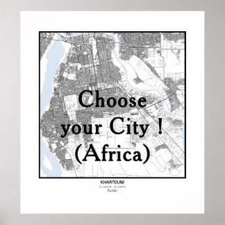 Minimalist City Maps Poster Line Art AFRICA