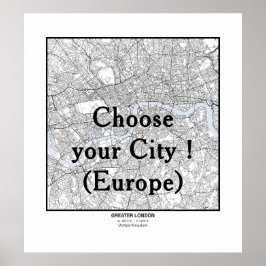 Minimalist City Maps Poster Line Art EUROPE