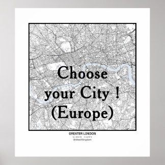 Minimalist City Maps Poster Line Art EUROPE