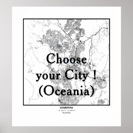 Minimalist City Maps Poster Line Art OCEANIA