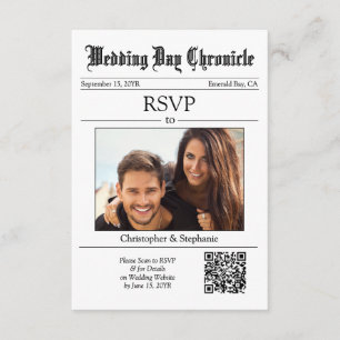 Minimalist Classic 1 Foto QR-Code Weiße Zeitung Begleitkarte