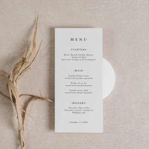 Minimalist Classic Wedding Menu Card Menükarte