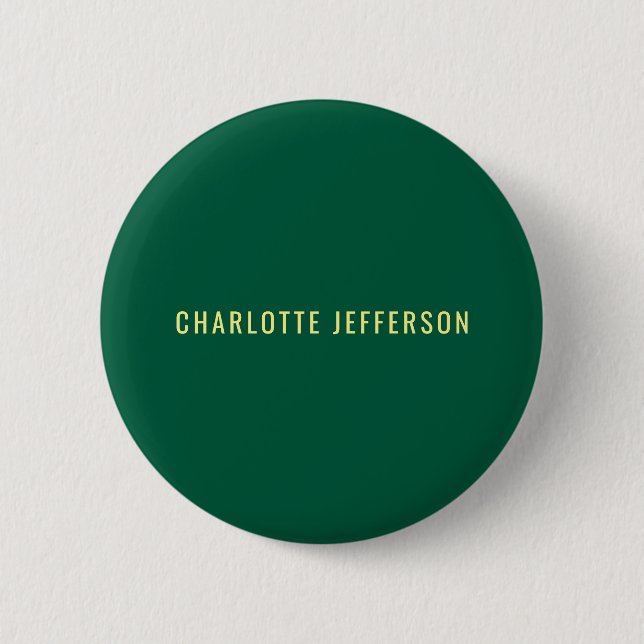 Minimalist Classical Professional Green Yellow Button (Vorderseite)