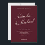 Minimalist Classy Burgundy Wedding Einladung<br><div class="desc">Create your own custom wedding invitations in a minimalist elegant style. Add your personalized details of your wedding day in modern typography with names in classic script design.</div>