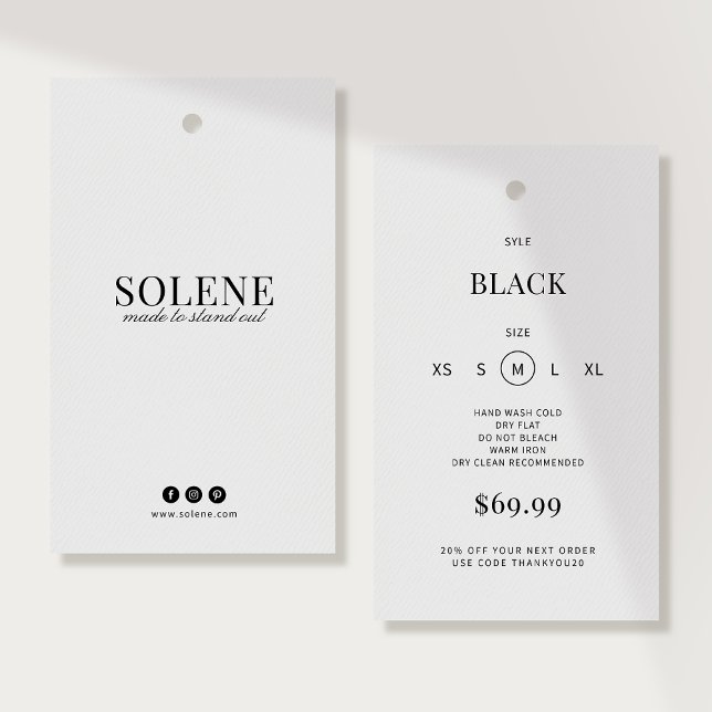 Minimalist Clothing Hang Tag Template (Von Creator hochgeladen)
