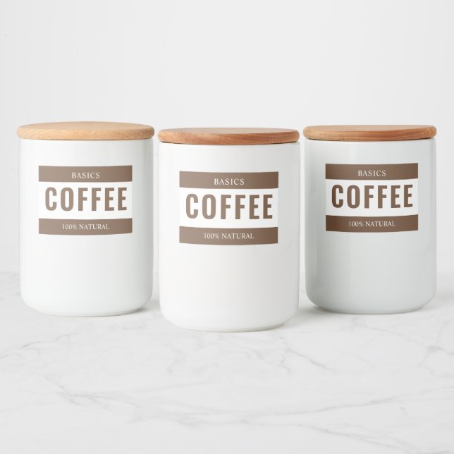 Minimalist COFFEE Label for Containers Lebensmitteletikett (Flaschen)
