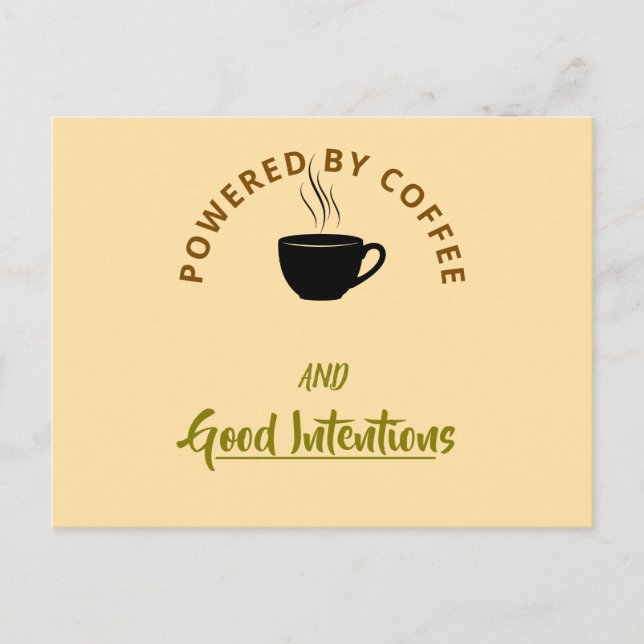 Minimalist Coffee Quote Postcard | Funny Good Inte Einladungspostkarte (Vorderseite)