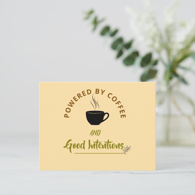 Minimalist Coffee Quote Postcard | Funny Good Inte Postkarte (Stehend Vorderseite)