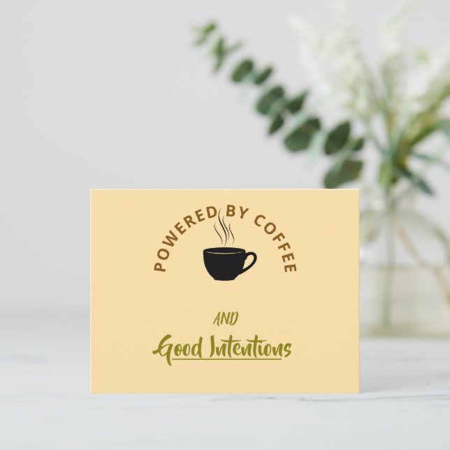 Minimalist Coffee Quote Postcard | Funny Good Inte Postkarte (Stehend Vorderseite)