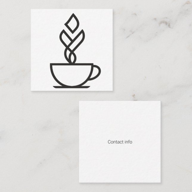 Minimalist Coffee Square Business Cards Quadratische Visitenkarte (Vorne/Hinten)