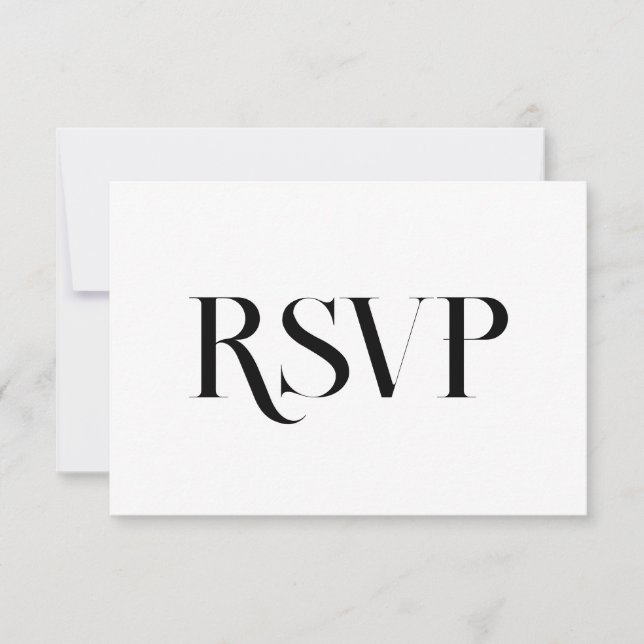 Minimalist Contemporary Wedding | Black and White RSVP Karte (Vorderseite)