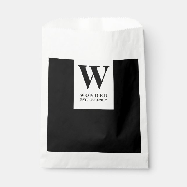 Minimalist Couple Monogram wedding Geschenktütchen (Vorderseite)