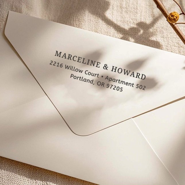 Minimalist Couple Return Address Rubber Stamp Gummistempel (Von Creator hochgeladen)