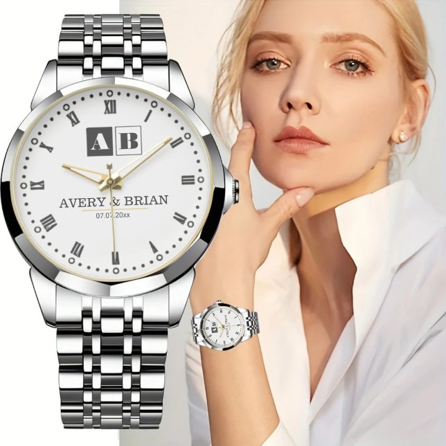 Minimalist Couples’ Personalized  Names Initials  Armbanduhr (Von Creator hochgeladen)