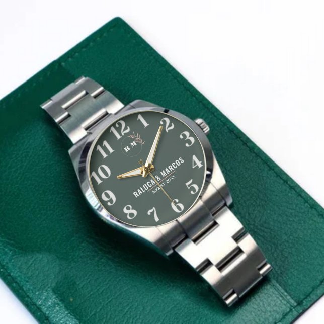 Minimalist Couples’ Personalized  Names Initials & Armbanduhr (Von Creator hochgeladen)