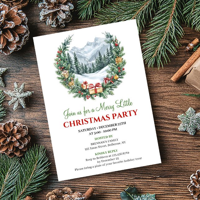 Minimalist Cozy Holiday Scene Editable Invitation Einladung (Minimalist Cozy Holiday Scene Editable Invitation)