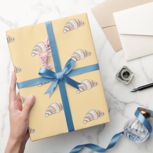 minimalist croissant wrapping paper geschenkpapier (Schenken)