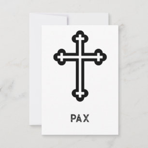 Minimalist Cross Pax Holy Card Vaterunser Dankeskarte