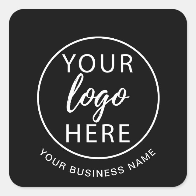 Minimalist Custom Business Logo Quadratischer Aufkleber (Vorderseite)