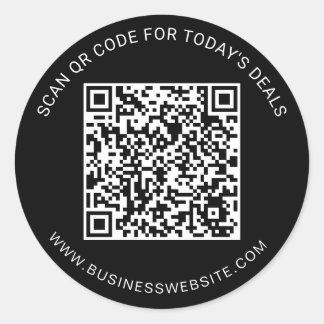 Minimalist Custom Business QR Code  Runder Aufkleber