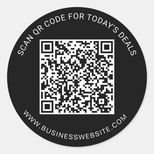 Minimalist Custom Business QR Code  Runder Aufkleber (Vorderseite)