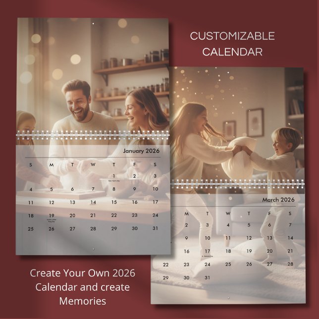 Minimalist Custom Family Photo 2026 Kalender (Von Creator hochgeladen)