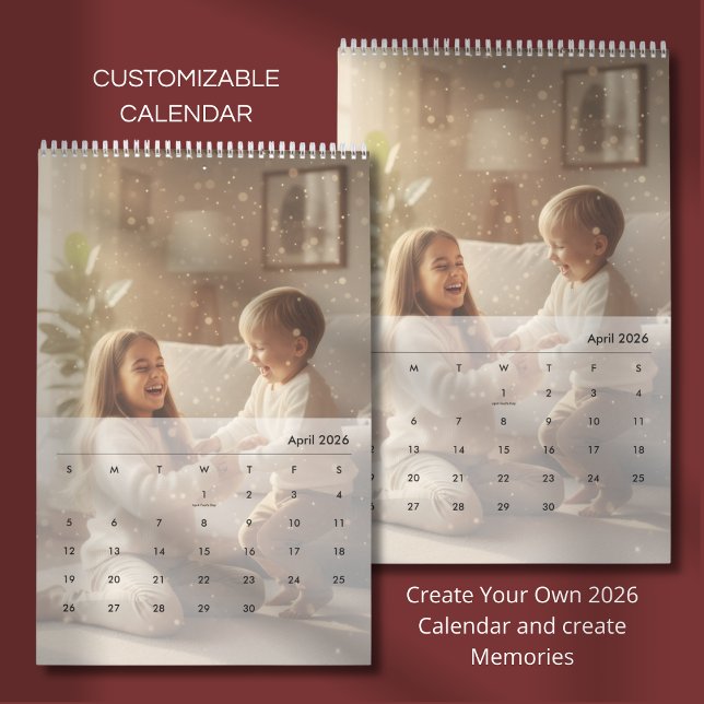 Minimalist Custom Family Photo 2026 Kalender (Von Creator hochgeladen)