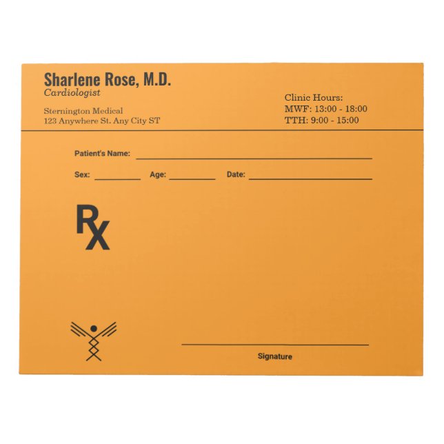Minimalist Custom Prescription Notepad – Green Pad Notizblock (Vorderseite)