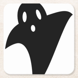 Minimalist cute ghost  rechteckiger pappuntersetzer